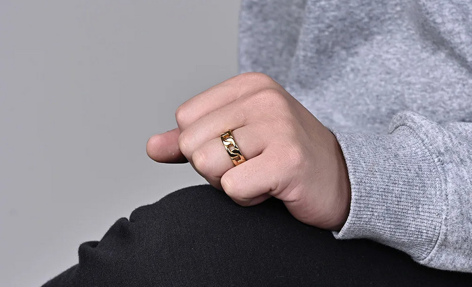 Men's 316L Quality IP Stainless Steel 7mm Cuban Link Chain Ring