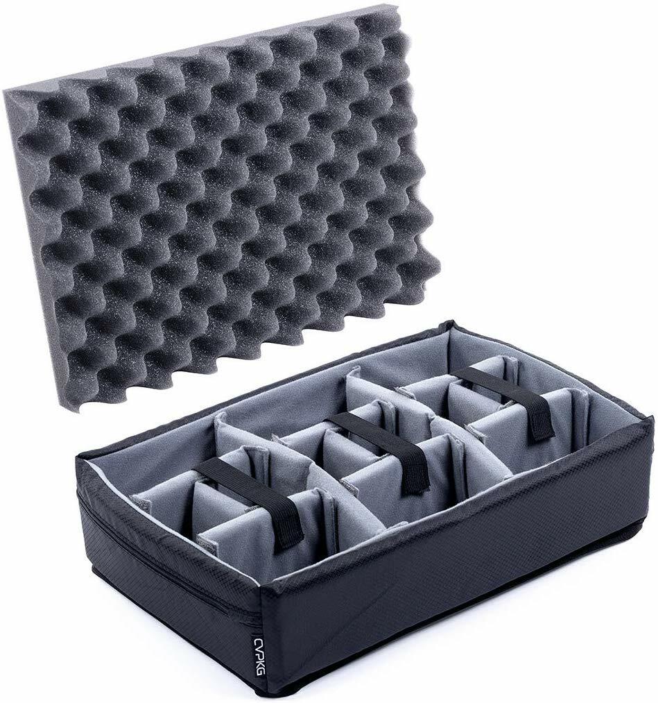 Black and Orange Pelican 1500 case with dividers.