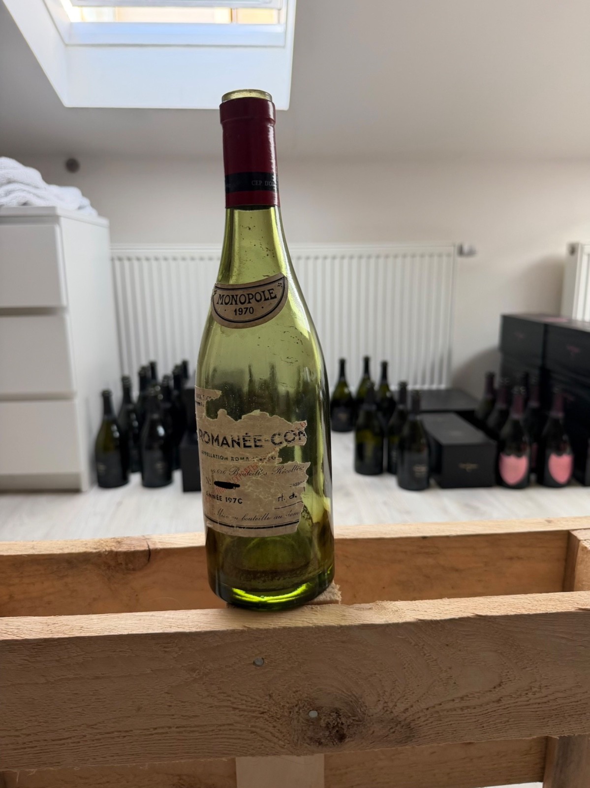 Old Romanée Conti-DRC empty bottle-vintage 1970
