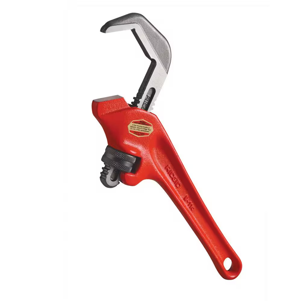 9-1/2 In. Offset Hex Jaw Pipe Wrench, Sturdy Plumbing Pipe Tool with Hex Jaw Mec