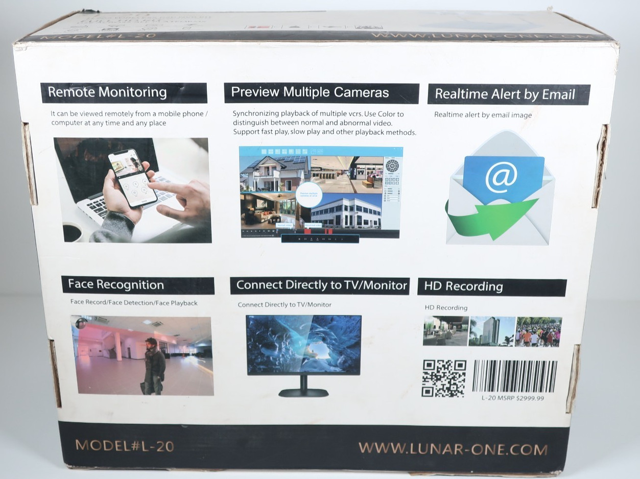 Lunar One L-20 Wireless Security Camera System – Indoor/Outdoor – 4 Cameras