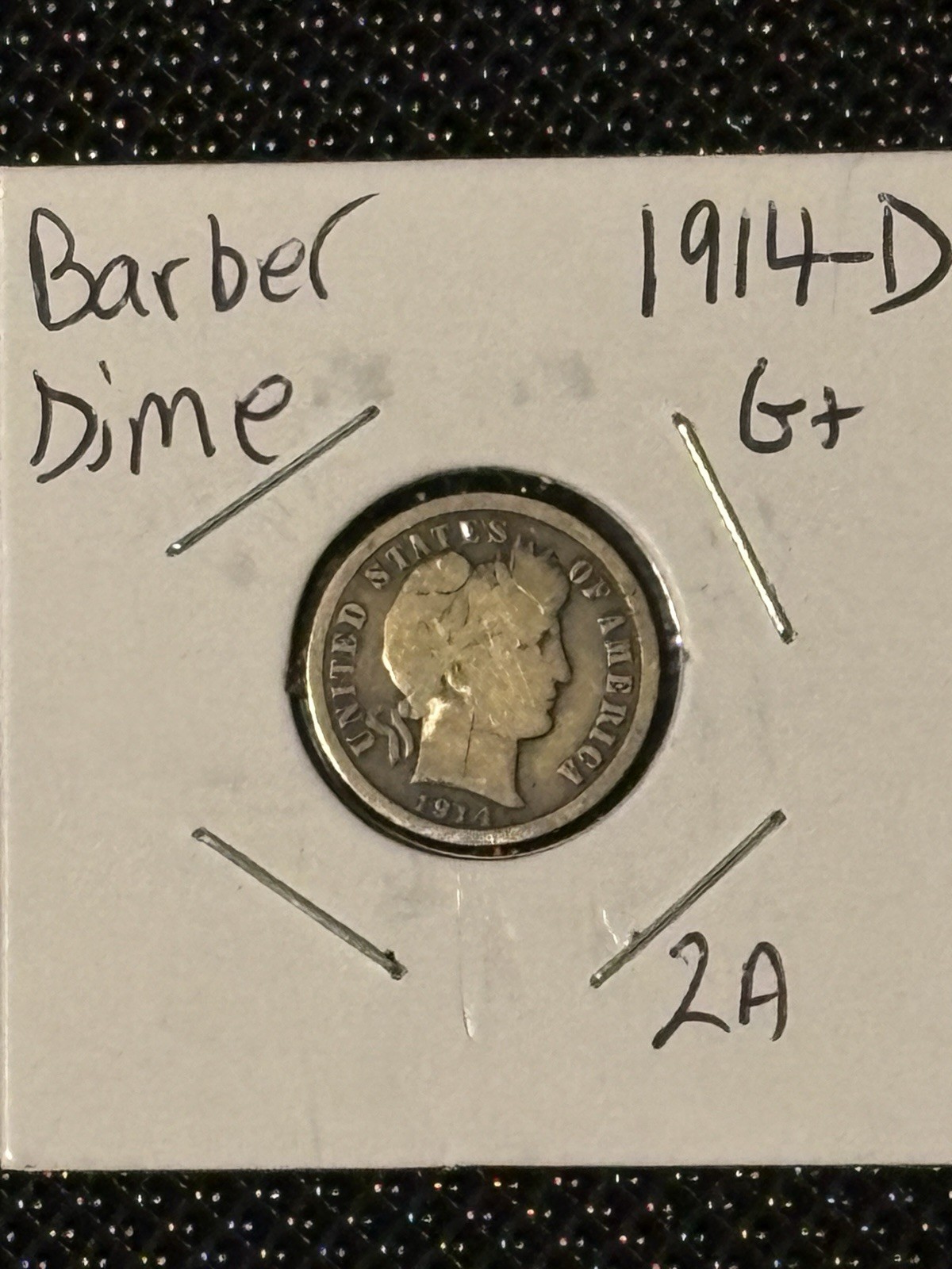 1914-D Barber Dime Item-2A