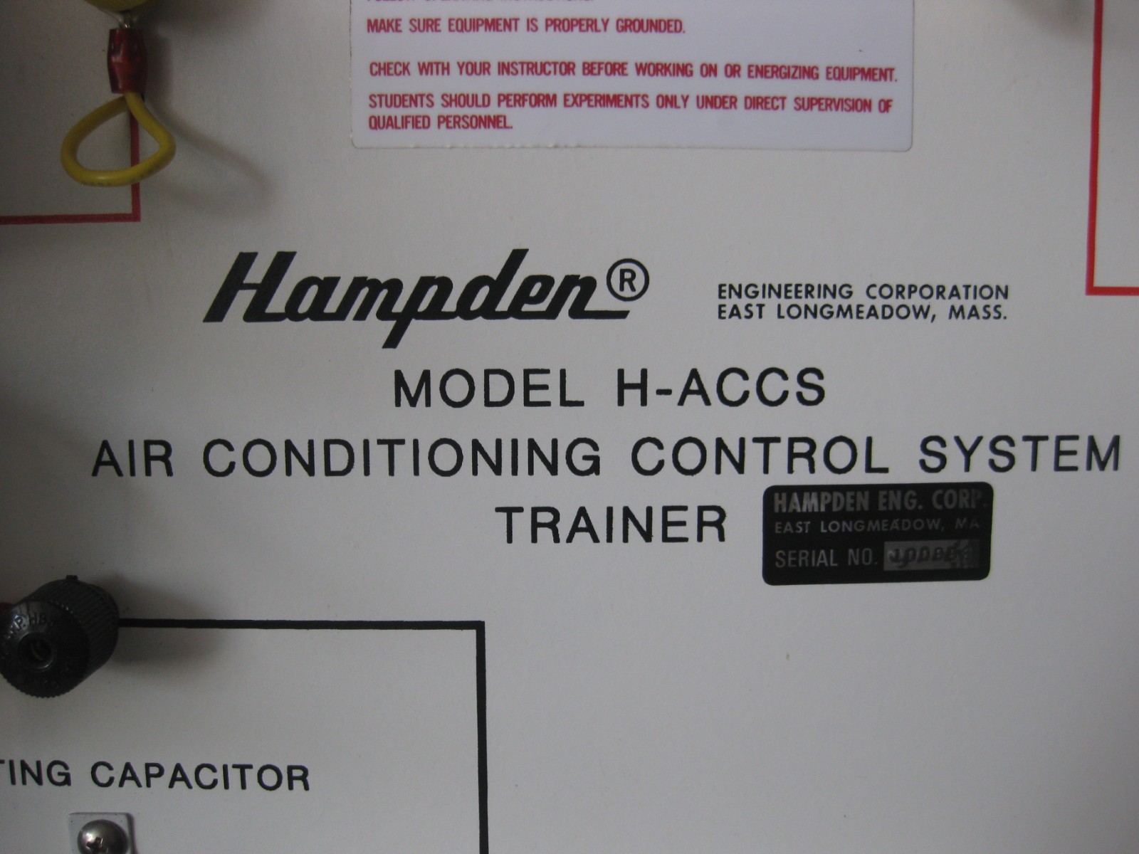 Hampden Model H-ACCS-1A Air Conditioning Control System Trainer