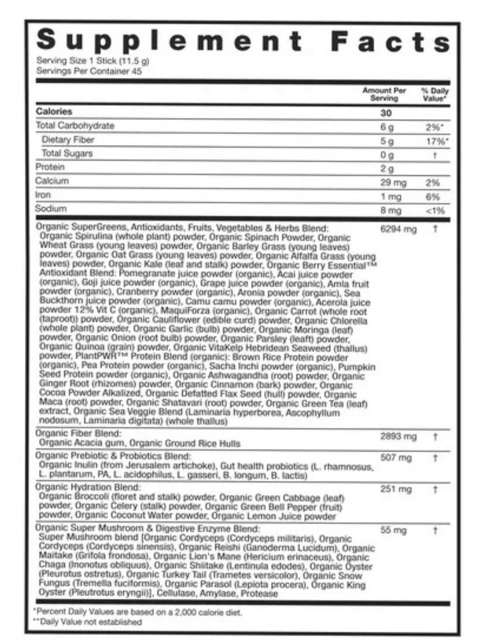 Zena Organic Supergreens 40 Single Packets