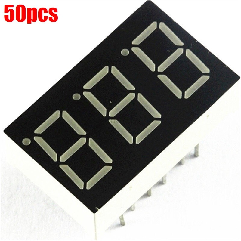 50Pcs 0.36 Inch 3 Digit 7 Seg Segment Common Anode Led Display Red uq