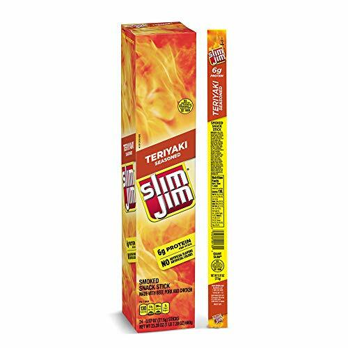 Slim Jim Giant Smoked Meat Snack Stick Teriyaki Seasoned (24 Count)