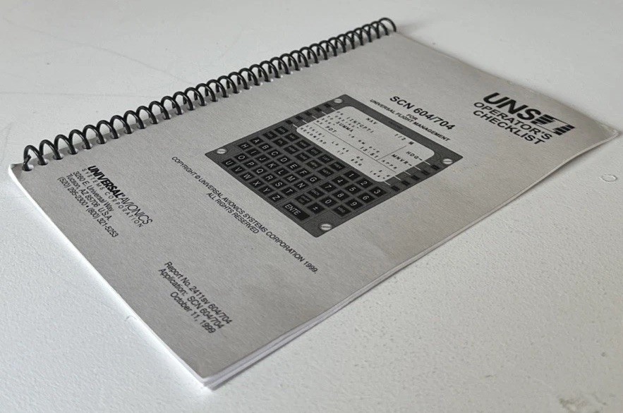 UNS-1 OPERATOR'S CHECKLIST SCN 604/704 for Universal Flight Management