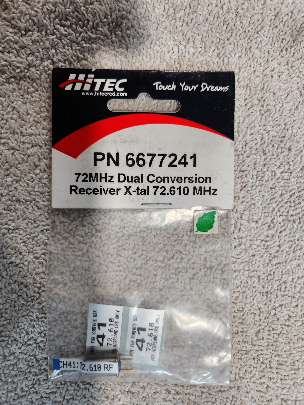 Hitec 72mhz receiver crystal FM Dual Conversion   Ch- 41