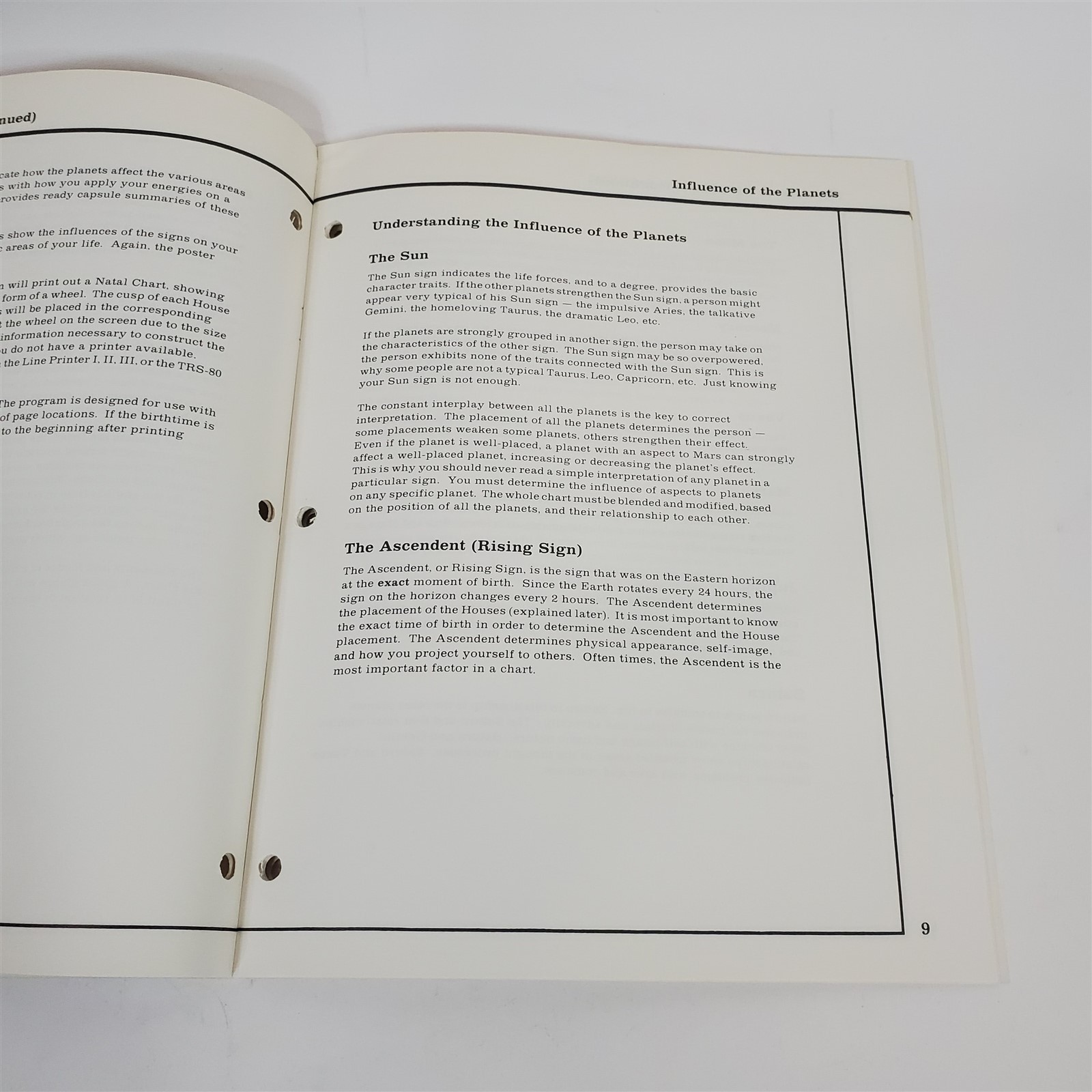 Vintage Original Radio Shack TRS-80 Astrology Operation Manual 26-1605