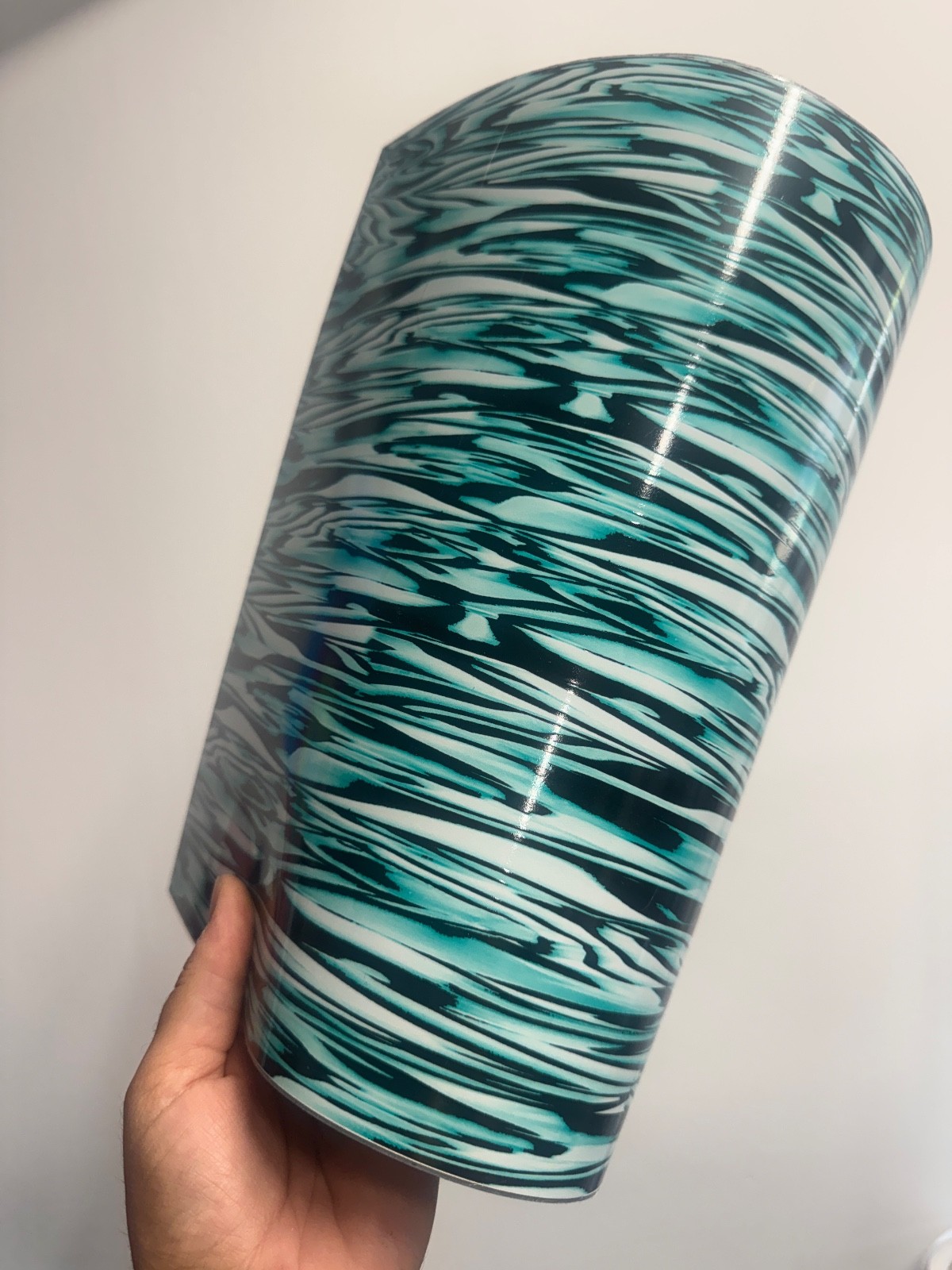 Turquoise Ripple Custom Printed Drum Wrap | 53” x 13”