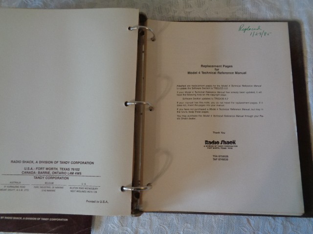 TRS - 80 Model 4 Technical Reference Manual - Catalog No. 26-2110 - Radio Shack