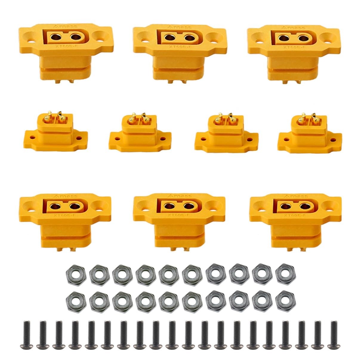 Amass 10 PCS XT60E-F Mountable XT60E Female Plug Connector with Screws for...