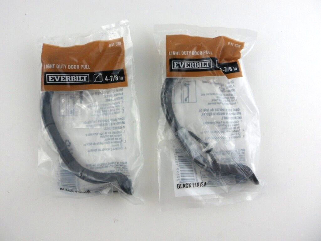 (2 Pack) Everbilt 4-7/8 in. Black Finish Light Duty Door Pull Handle 831328