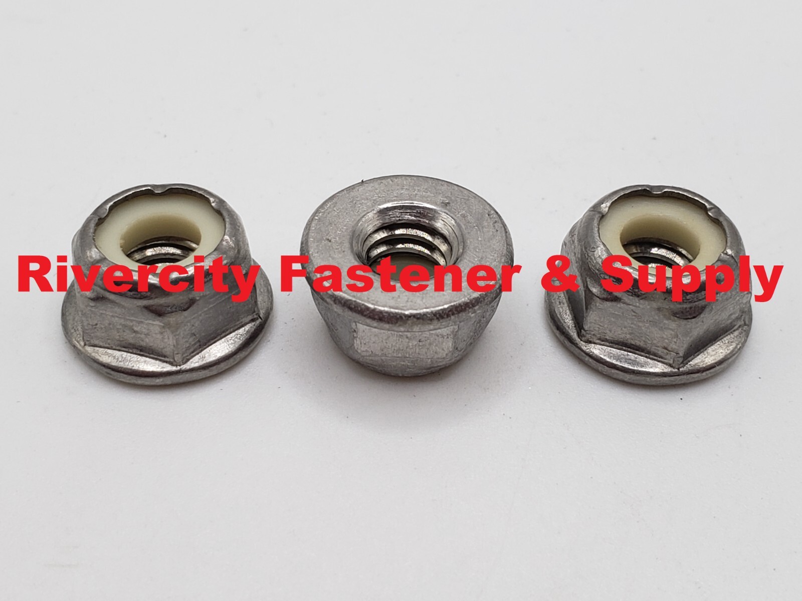 (5) 1/4-20 Stainless Flange Nylon Insert Lock Nuts 1/4x20 Nyloc Nylok Nylock