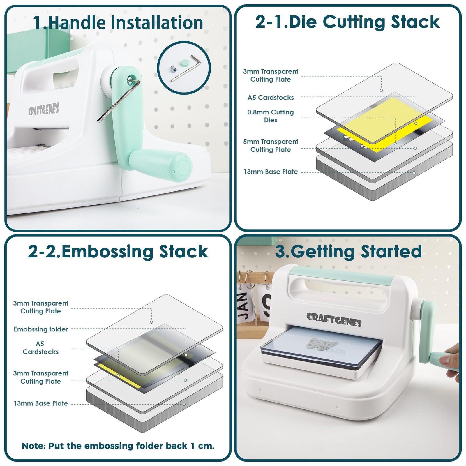 Manual Die Cutting Machine, Embossing Machine 6'' Opening Size for Cardmaking...
