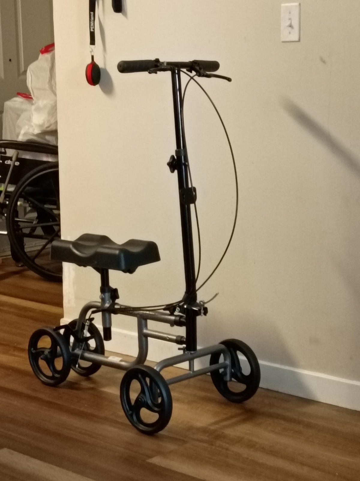 4-Wheel Rollator Walker with Seat, Handbrakes, Indoor Use, Gray/Black