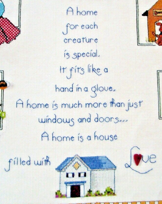 Home For Every Creature Turtle Fish Bees Dog Butterfly CROSS STITCH PATTERN