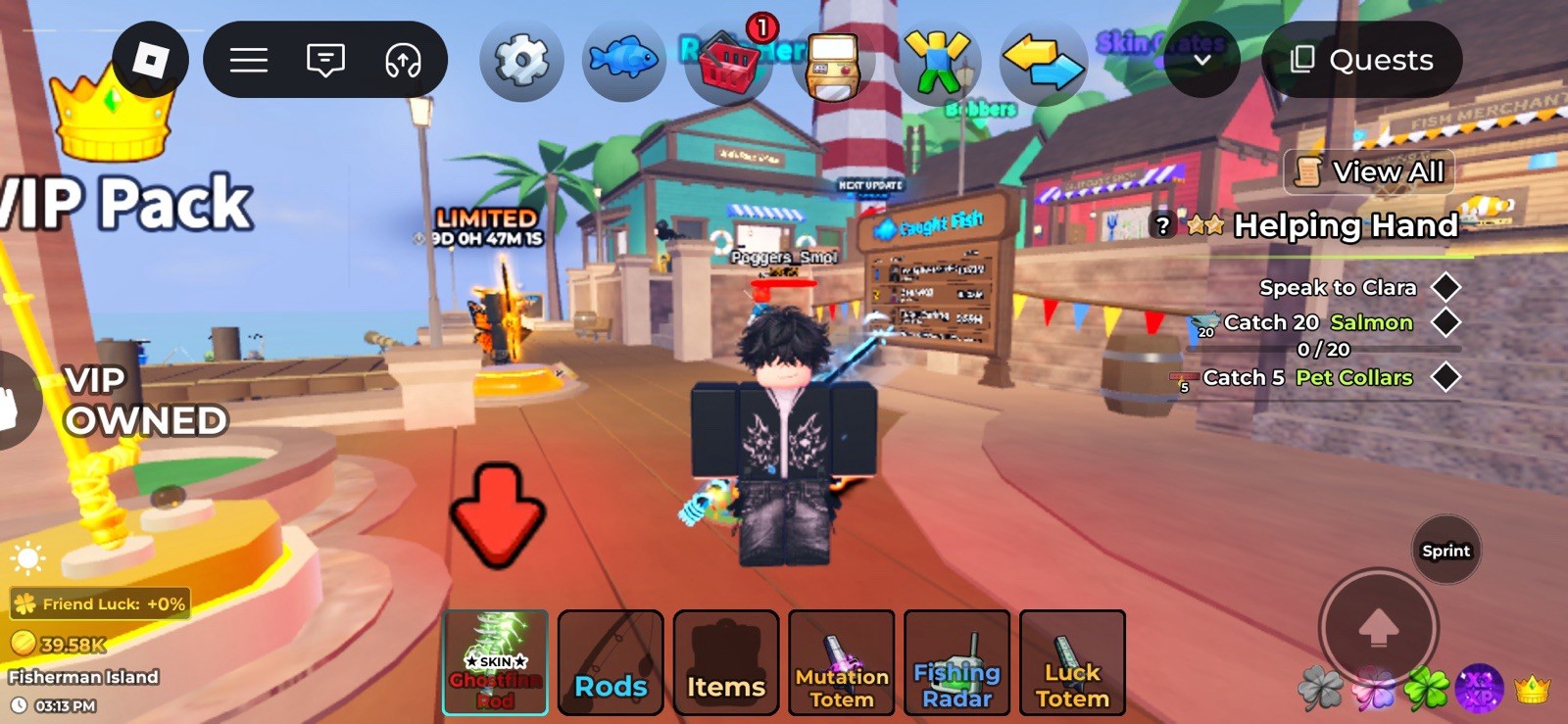 Roblox VIP Pack: Advanced Luck, Extra Luck, Double XP, Ghostfin Rod Skin