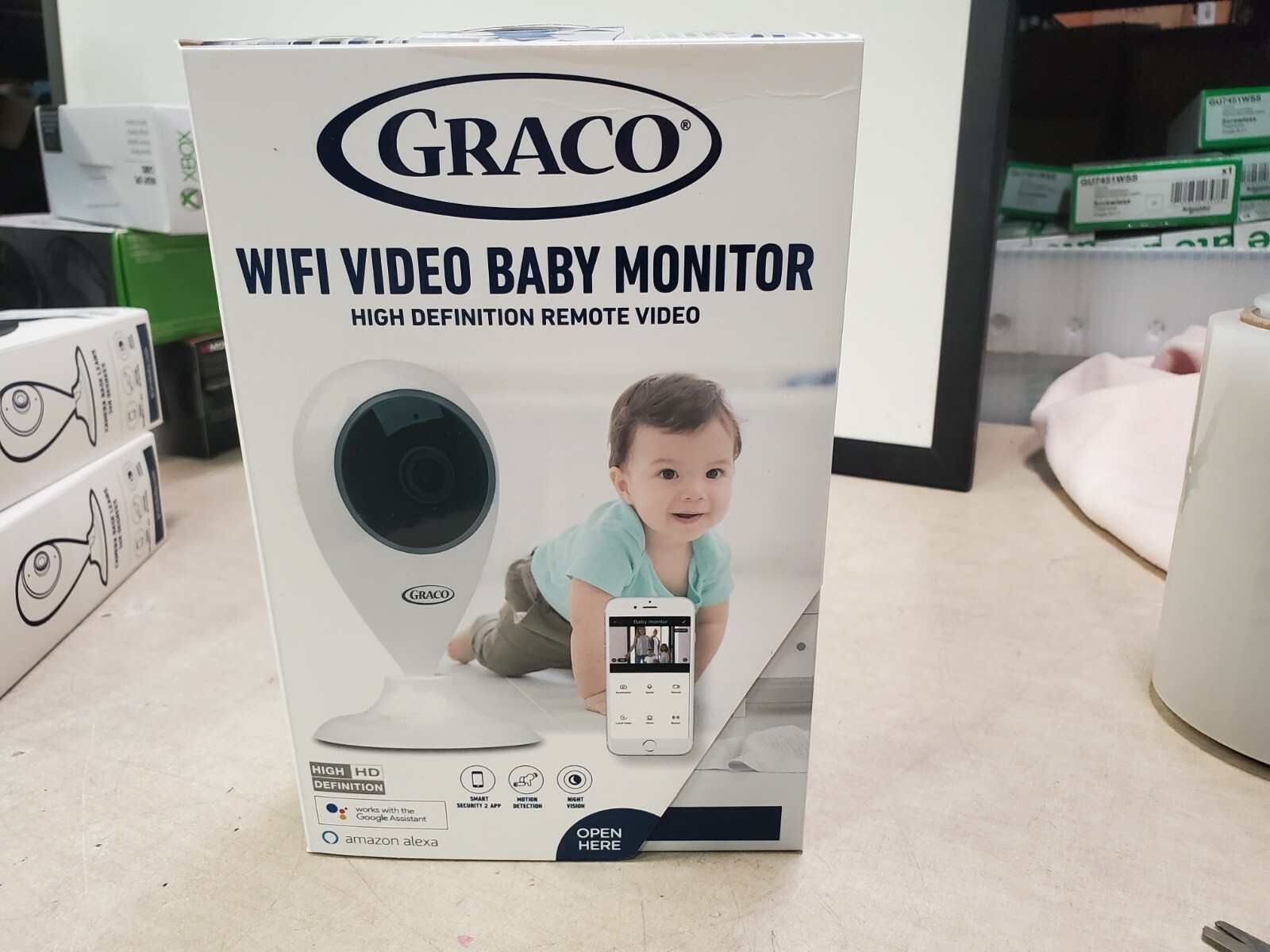 Sealed White Wifi Video Baby Monitor High definition Remote video Night Vision