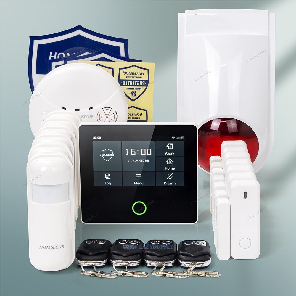 HOMSECUR Wireless WIFI 4G SMS Autodial Home House Alarm System 23pcs App Control