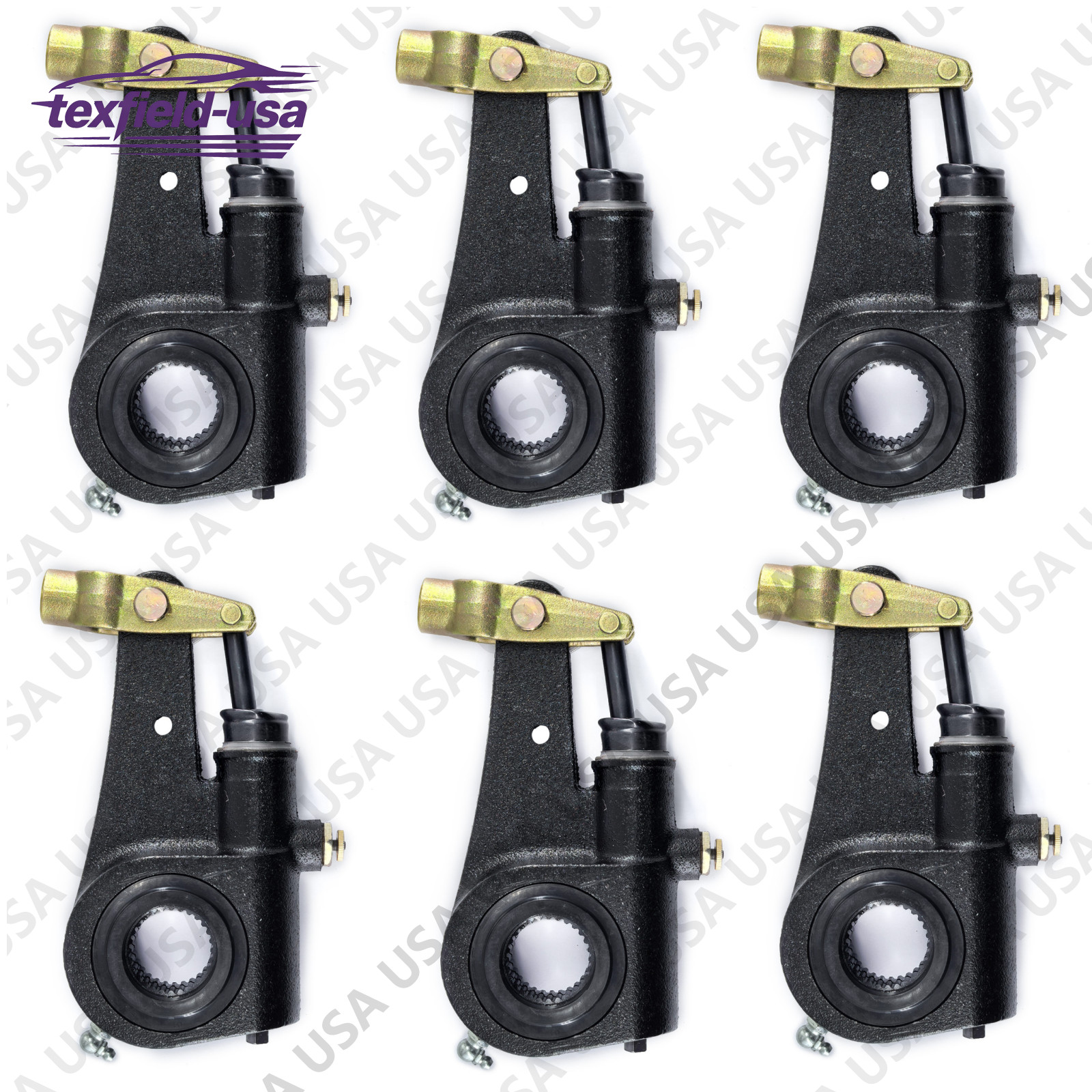 6PCS Automatic Slack Adjuster 1.5"x28 Spline 6" Lever Replace Meritor R801074