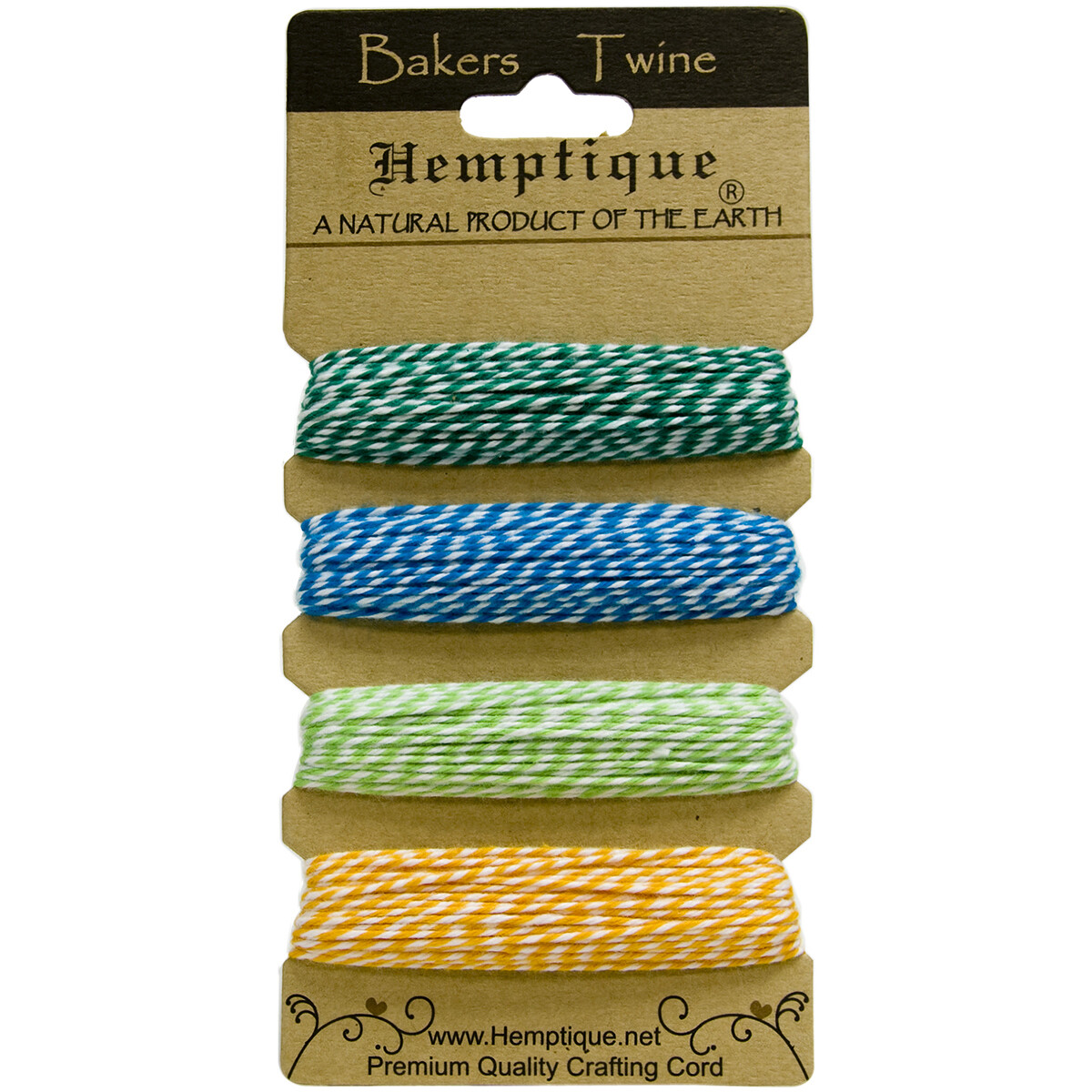 Hemptique BTC2-2943 Cotton Baker's Twine 2-Ply 120'-Tutti-Frutti (4Pk)
