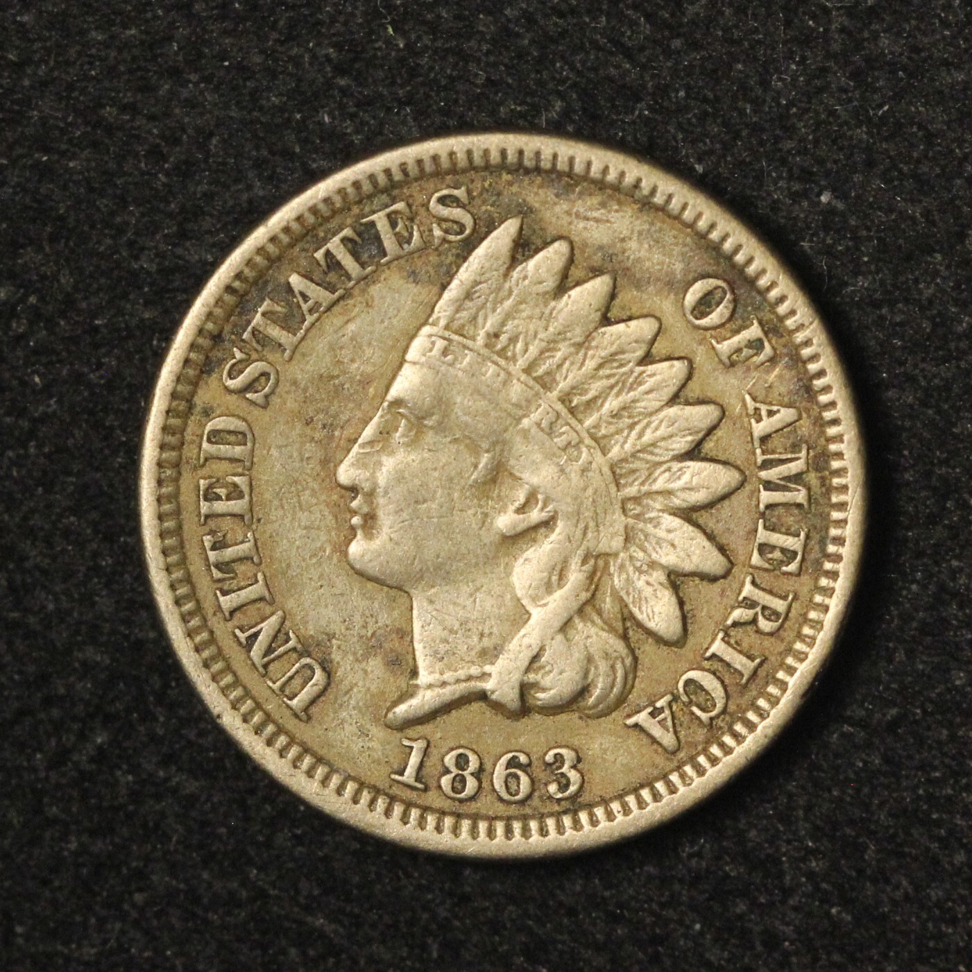 1863 1c Indian Head Cent - Free Shipping USA