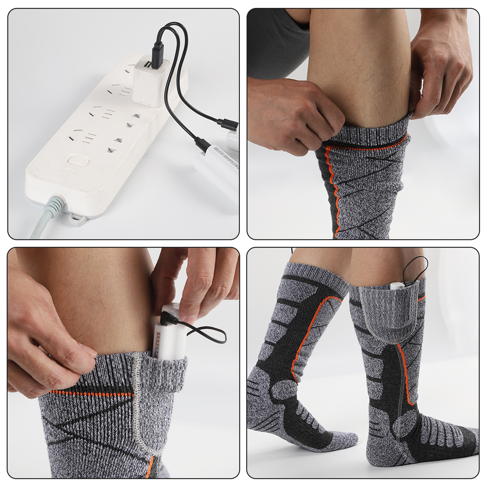 3.7v Rechargeable Battery Electric Heated Warm Socks For Men Women Winter Skiing