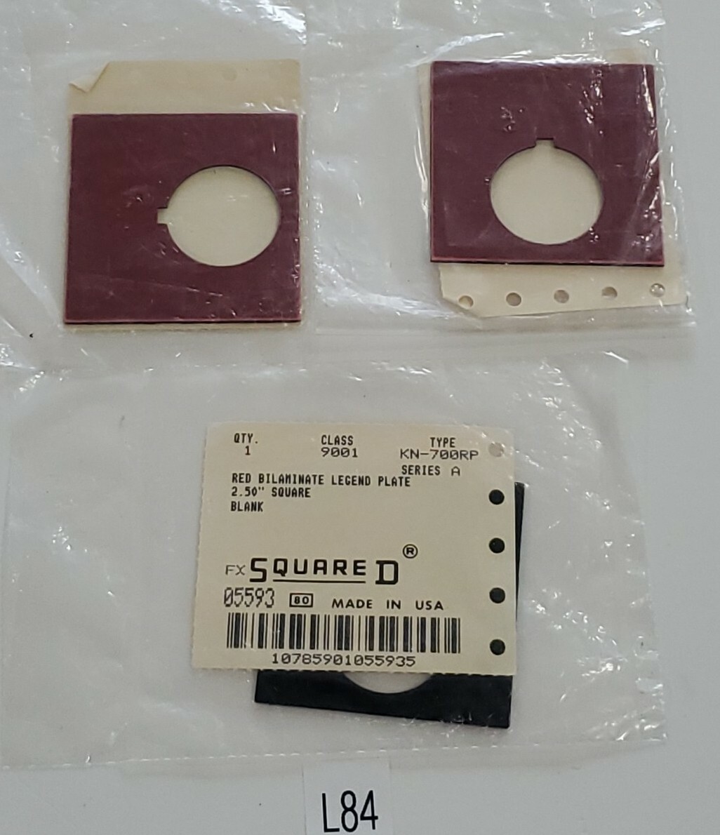 *NEW* LOT OF 3 Square D KN-700RP Series A Red Bilaminate Legend Plates Ser. A
