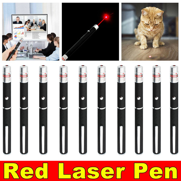 10Pcs Small Laser Pointer Pen 650nm Red Light Visible Beam 1mW For conference