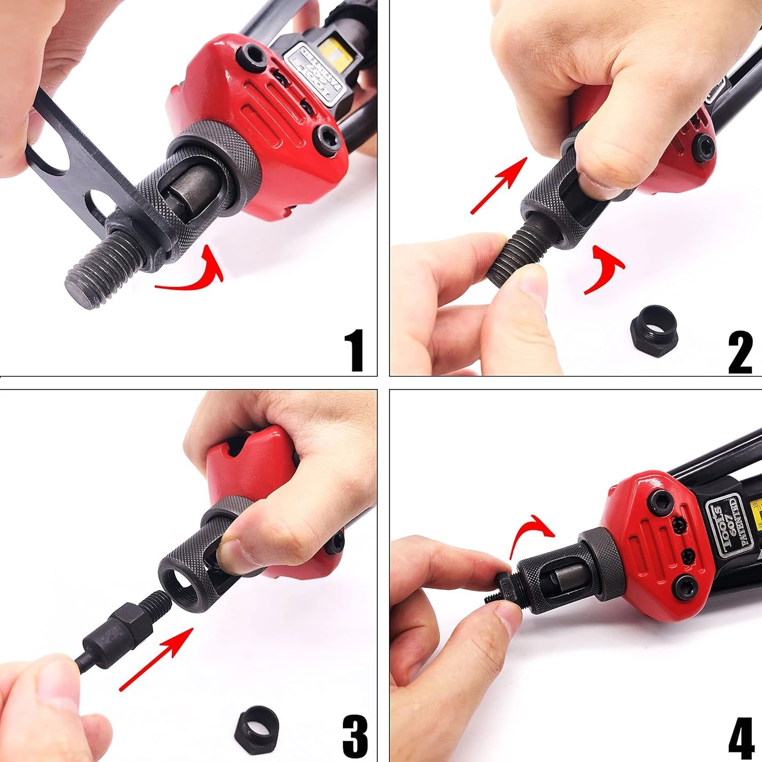 ZIOJOVK 4Pcs Rivet Nut Tool Replacement Mandrel Onesize