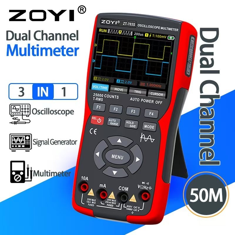 ZOYI ZT703S 3-in-1 Digital Multimeter Oscilloscope Signal Generator Instrument