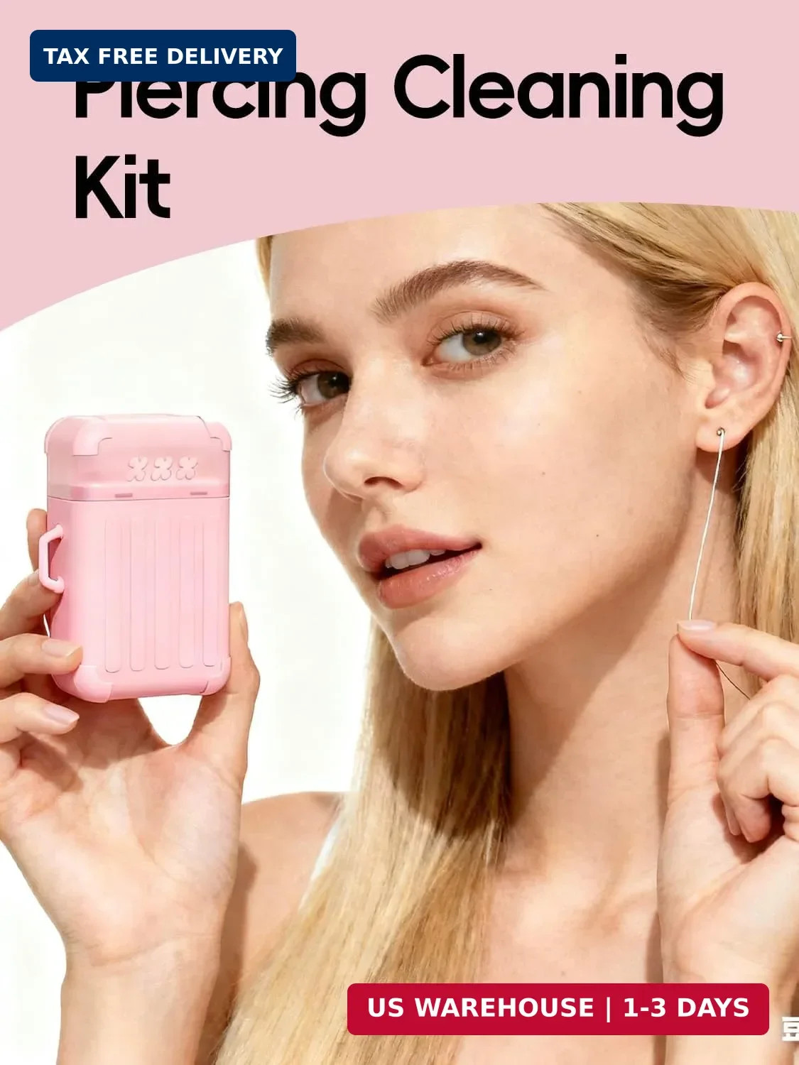 2 Pcs Piercing Cleaner,Ear Piercing Cleaning Kit,360 pcs Disposable Ear Piercing