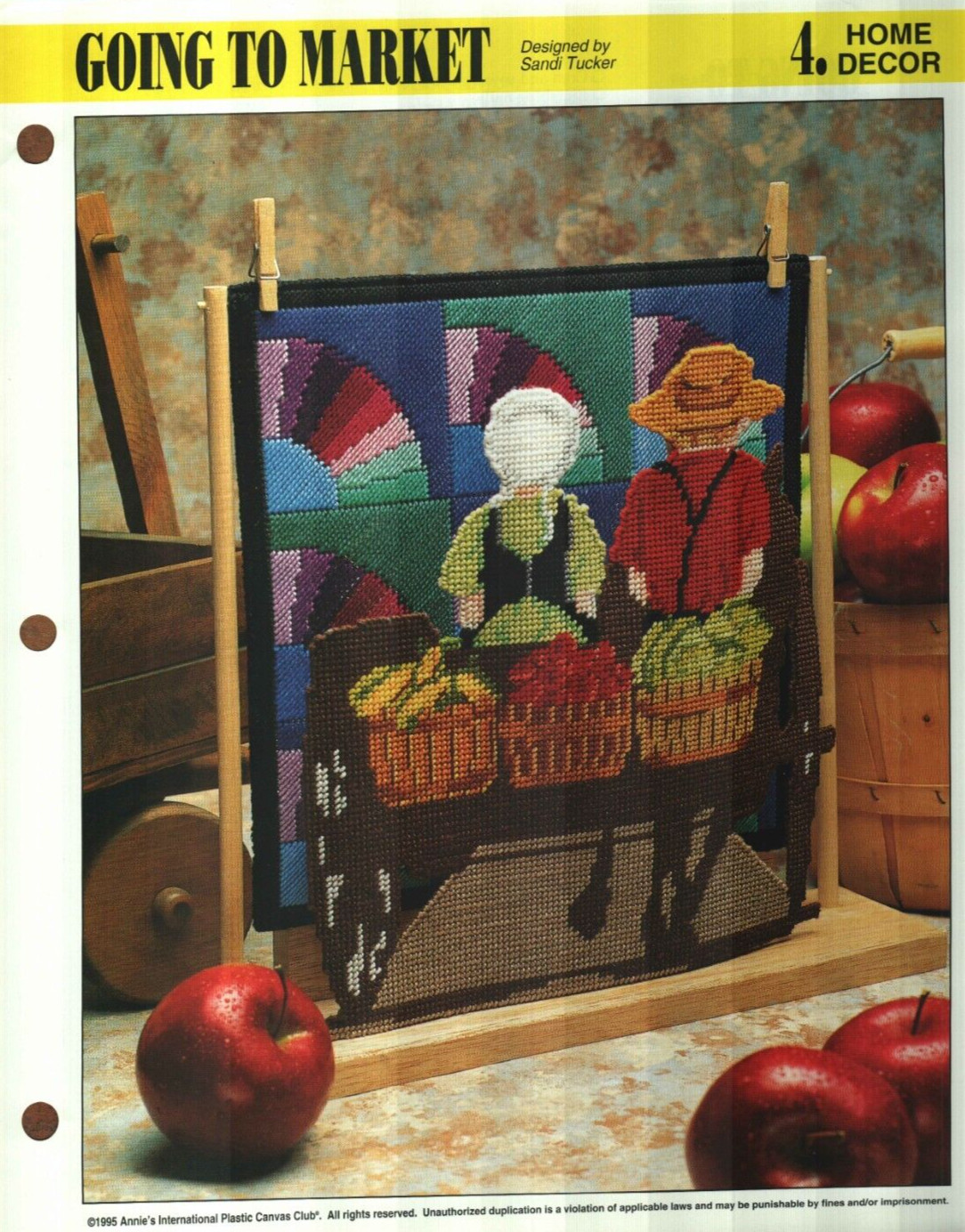 NEW GOING TO MARKET AMISH SCENE ANNIE'S PLASTIC CANVAS PATTERN INSTRUCTIONS