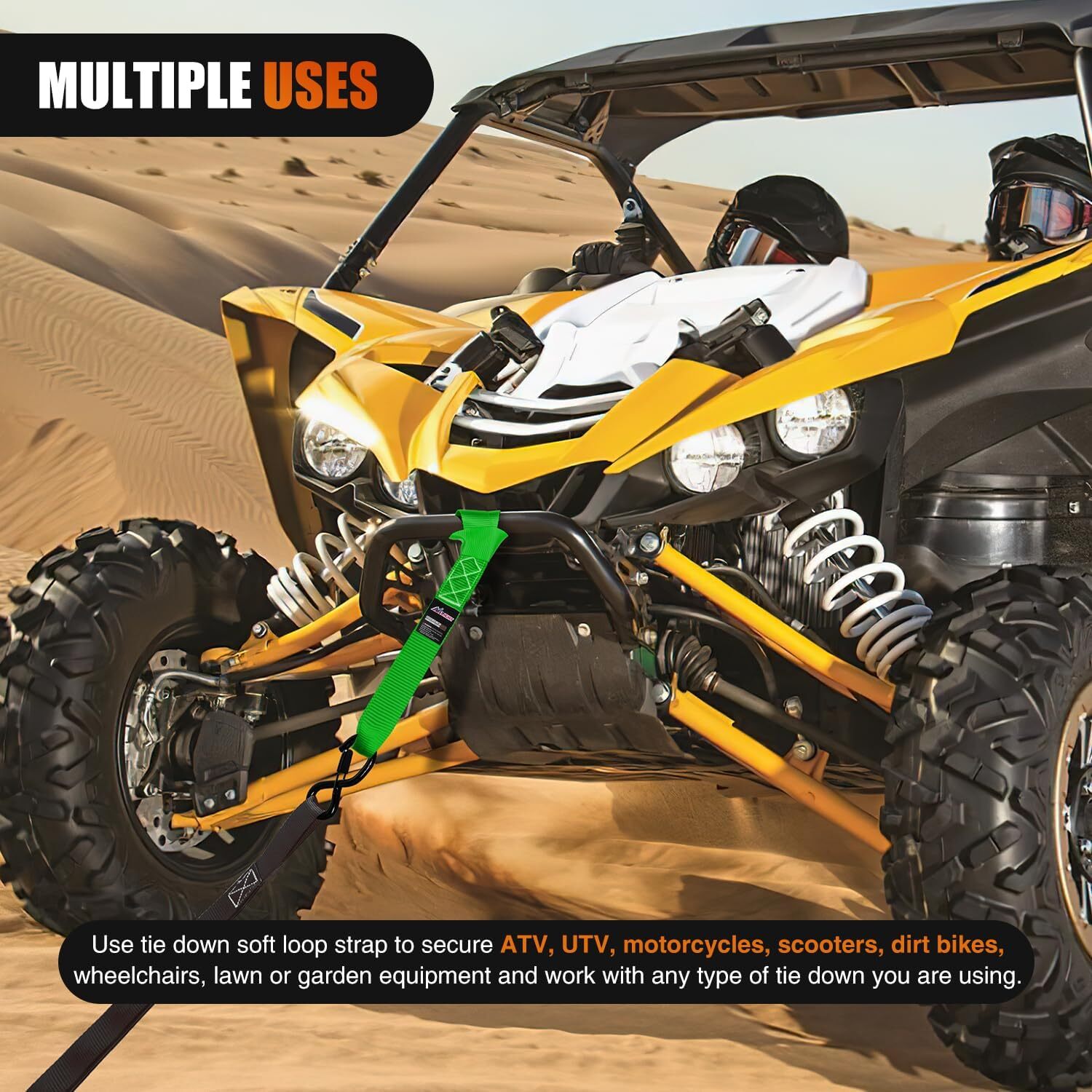 Nilight Motorcycle Tie Down Straps Max Break Strength 12000Lbs Green