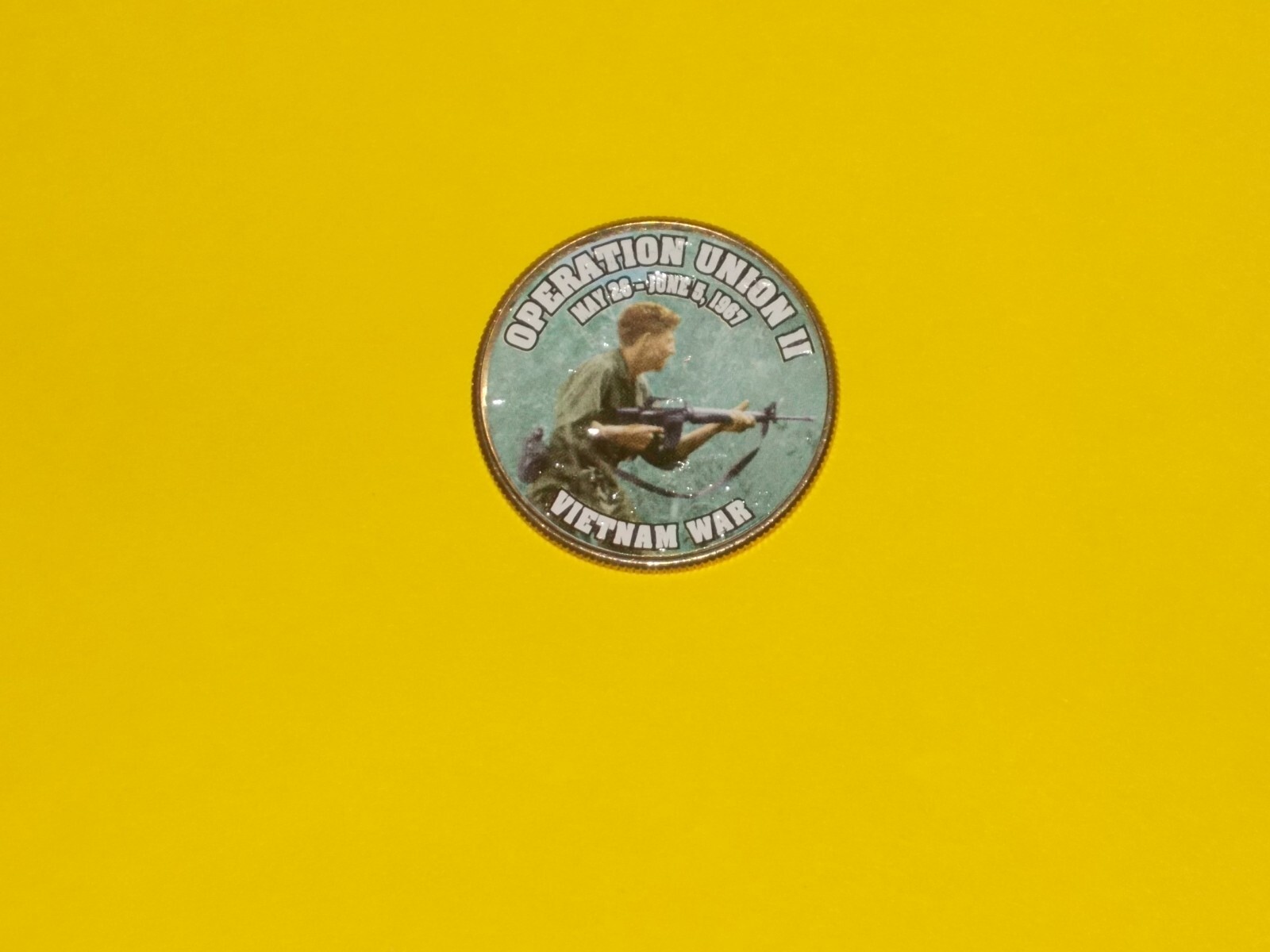 Colorized Kennedy Half Dollar - Vietnam War - Operation Union II K568