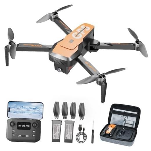 Drones with Camera for Adults 4K - GPS Drone with Auto Return, Brushless Orange