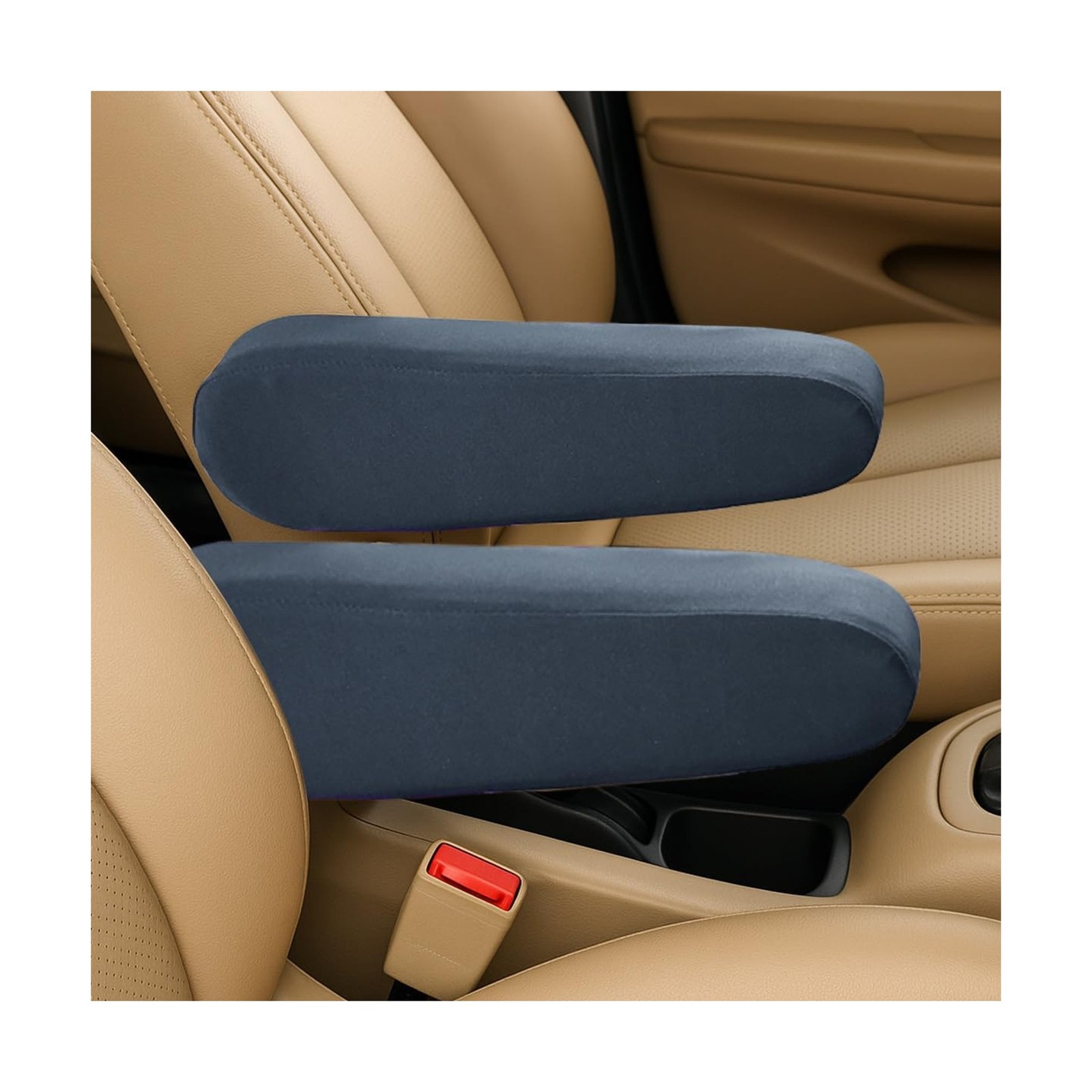 2PCS Car Front Seat Armrest Covers, Soft Elastic Fabric Car Armrest Protector...