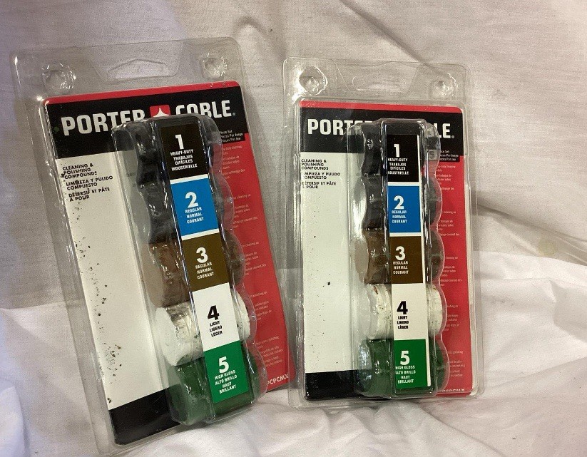 (2) PORTER-CABLE 5 Different Grits 5 Metal Cleaning and Polishing Compounds