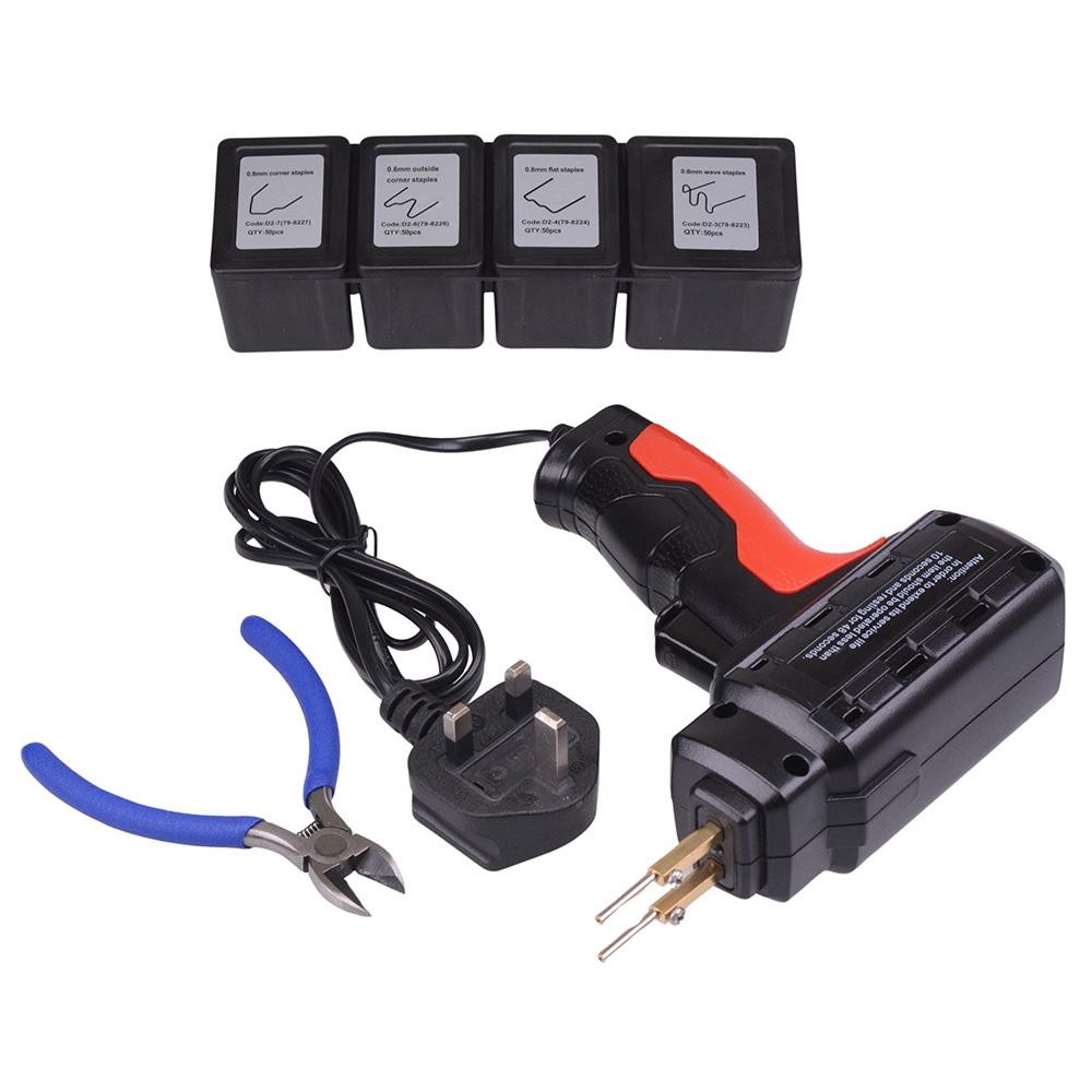 60W Handheld Plastic Repair Tool Kit Hot Staple Welder 200 Tips Custodia