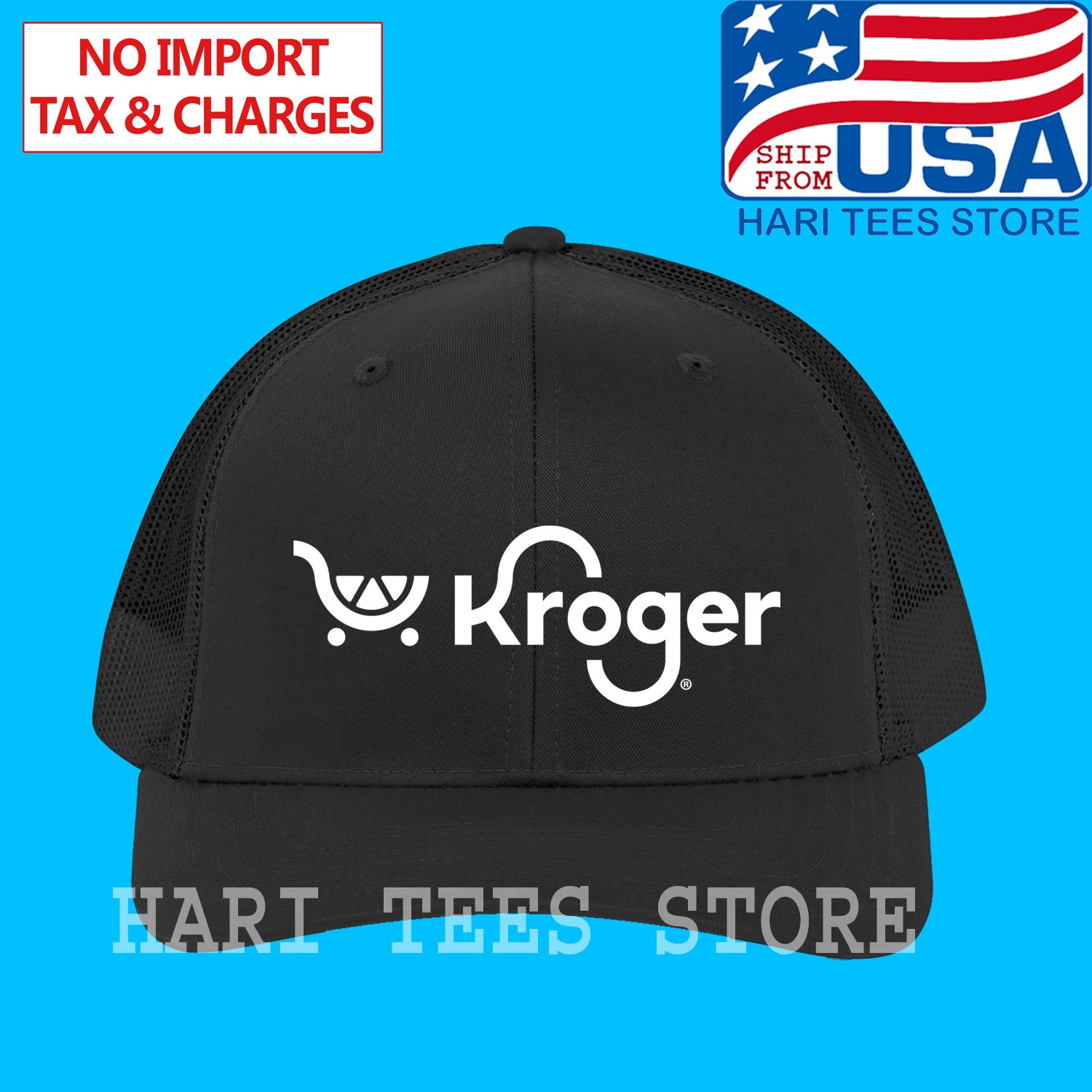 Kroger Store Usa Adjustable Black Trucker Hat Size Adult