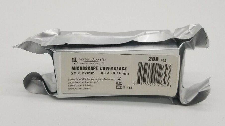 Microscope Slides Karter Scientific Plain Ground Edges 200 Piece 22 x 22mm 