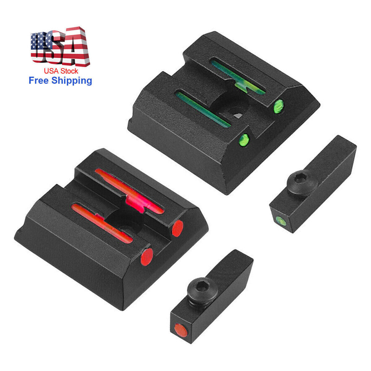 For Taurus G3 w/o G2C G2S TX22 Fiber Optic 3 Dot Sights Front Rear Green Red Dot