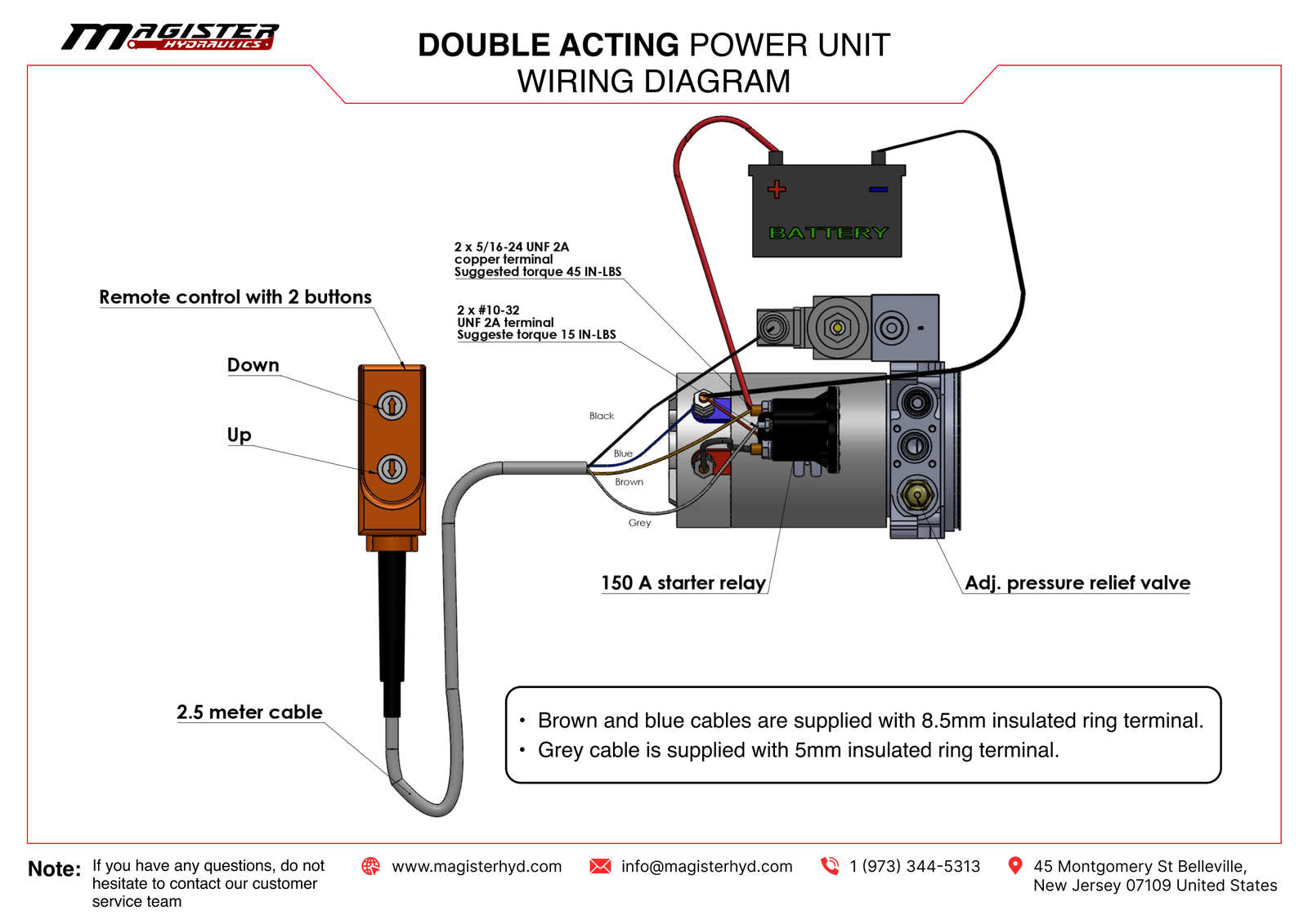 12V DC Double Acting Hydraulic Power Unit 12 Quart tank with Remote Control