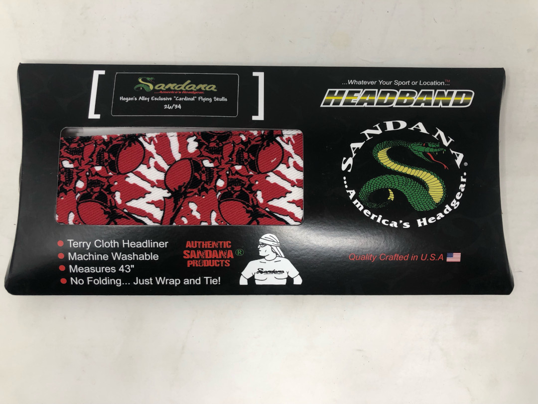 Limited Edition Sandana Flying Skulls Paintball Headband - Cardinal Red #26
