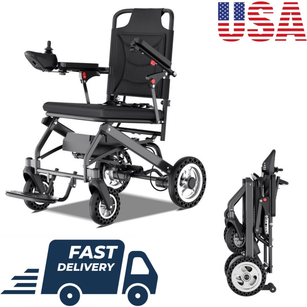 Foldable Lightweight Electric Wheelchair Portable Travel Mobility Powerchair New
