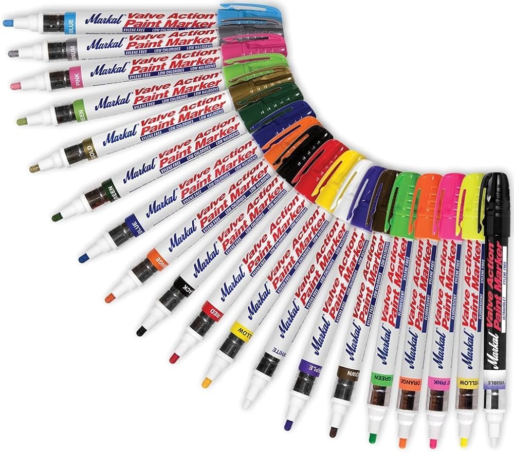 Markal Valve Action Paint Marker with 1/8" Bullet Tip, (12 Markers)