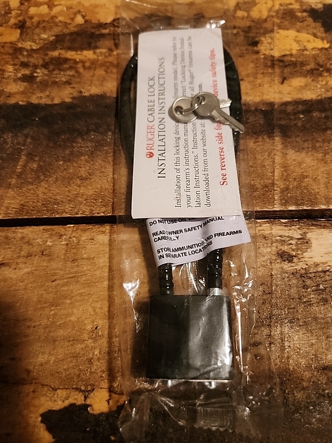 Ruger Cable Lock Gun Safety Device With Keys New