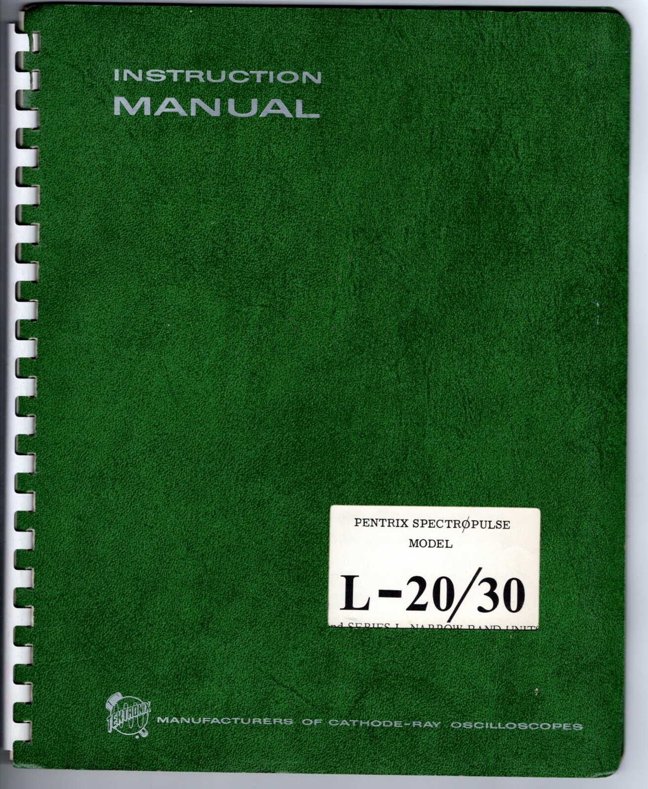 Original Tektronix Instruction Manual for the L-20/30 Pentrix Spectropulse