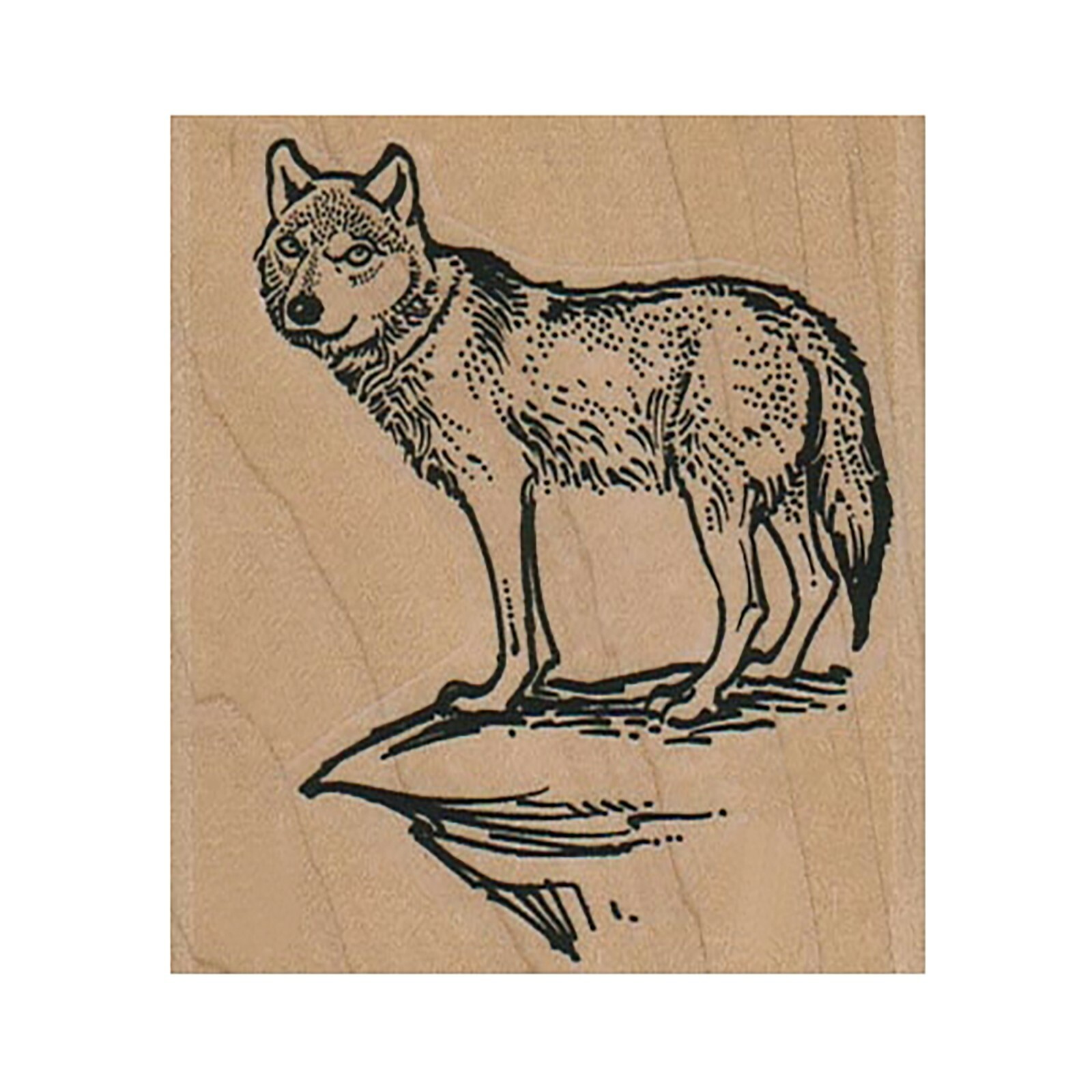 Mounted Rubber Stamp, Wolf On Cliff, Wolf, Wolves, Grey Wolf, Timber Wolf, Wild